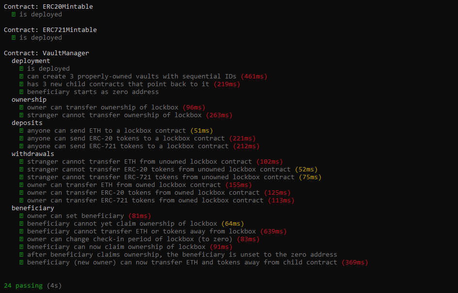 Screenshot of Ethereum Estate Vault